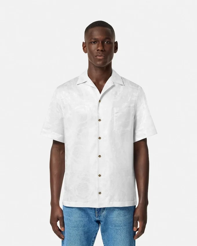 Chemise en mélange de soie jacquard Chemise en mélange de soie jacquard