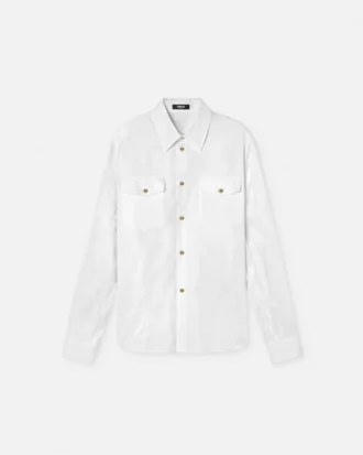 Chemise en popeline de coton jacquard