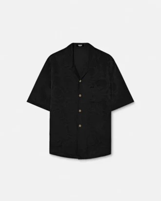 Chemise en popeline de coton jacquard