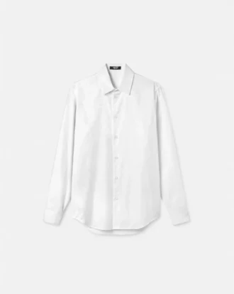 Chemise en popeline de coton jacquard