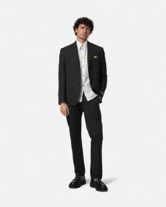 Chemise en popeline de coton jacquard