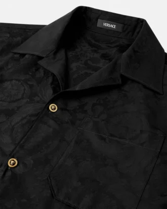 Chemise en popeline de coton jacquard