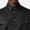 Chemise en popeline de coton jacquard Chemise en popeline de coton jacquard