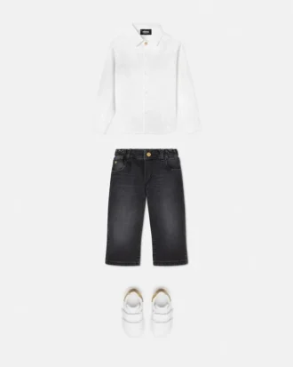 Chemise en popeline de coton jacquard pour enfant