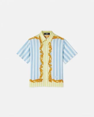 Chemise en soie à fines rayures Barocco pour enfants