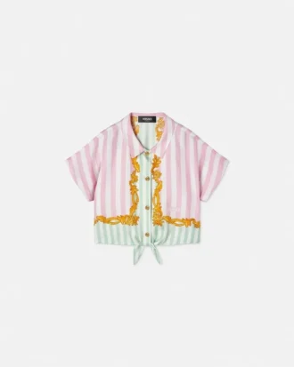 Chemise en soie à fines rayures Barocco pour enfants