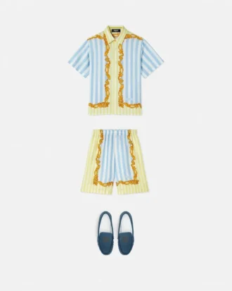 Chemise en soie à fines rayures Barocco pour enfants