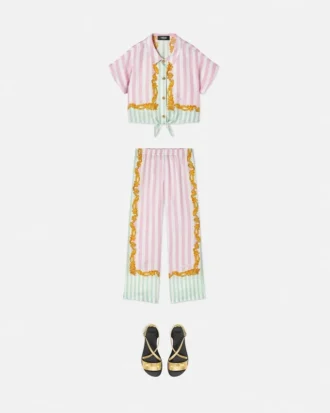 Chemise en soie à fines rayures Barocco pour enfants