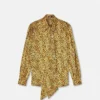 Chemise en soie à imprimé Cheetah Allover Chemise en soie à imprimé Cheetah Allover