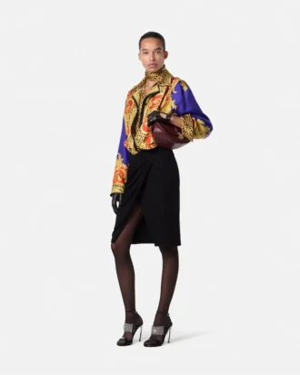 Chemise en soie à imprimé Cheetah Allover