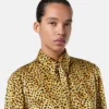 Chemise en soie à imprimé Cheetah Allover Chemise en soie à imprimé Cheetah Allover