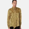 Chemise en soie à imprimé Cheetah Allover Chemise en soie à imprimé Cheetah Allover