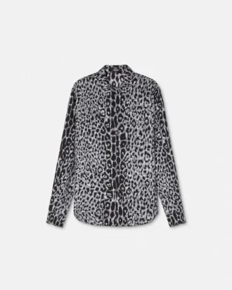Chemise en soie léopard