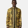 Chemise en twill de soie imprimée