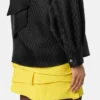 Chemise Lavallière en soie jacquard à motif V intégral Chemise Lavallière en soie jacquard à motif V intégral