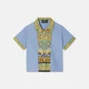Chemise à rayures imprimées en popeline de coton pour enfants Chemise à rayures imprimées en popeline de coton pour enfants