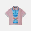 Chemise à rayures imprimées en popeline de coton pour enfants Chemise à rayures imprimées en popeline de coton pour enfants