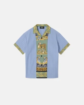 Chemise à rayures imprimées en popeline de coton pour enfants