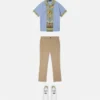 Chemise à rayures imprimées en popeline de coton pour enfants
