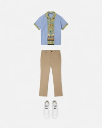 Chemise à rayures imprimées en popeline de coton pour enfants