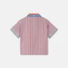 Chemise à rayures imprimées en popeline de coton pour enfants Chemise à rayures imprimées en popeline de coton pour enfants