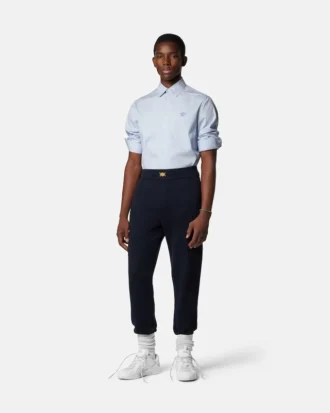 Chemise slim en popeline de coton rayée