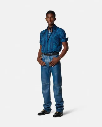 chemise slim en twill de soie imprim 2 3 330x413 - Chemise slim en twill de soie imprim&eacute;
