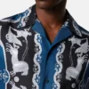 Chemise slim en twill de soie imprimé