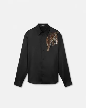 Chemise Versace Leopard en cristal