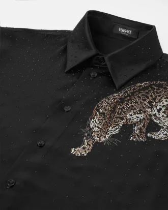 Chemise Versace Leopard en cristal