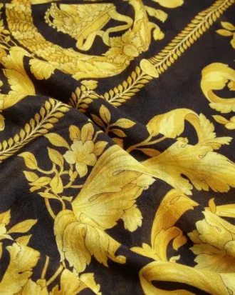 Châle à franges imprimé en mélange de cachemire 140 cm