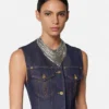 Collier bandana en maille métallique