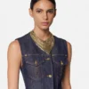 Collier bandana en maille métallique