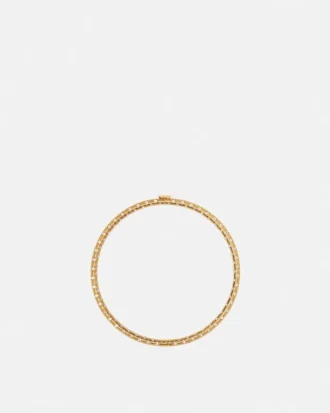 Collier ras-du-cou en maille métallique et cristal