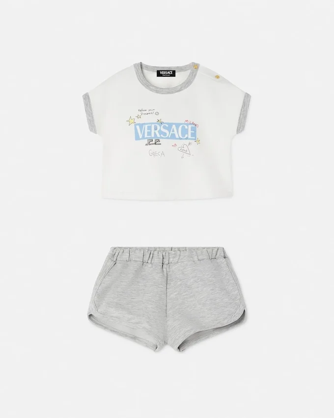 Ensemble bébé en jersey de coton imprimé Ensemble bébé en jersey de coton imprimé