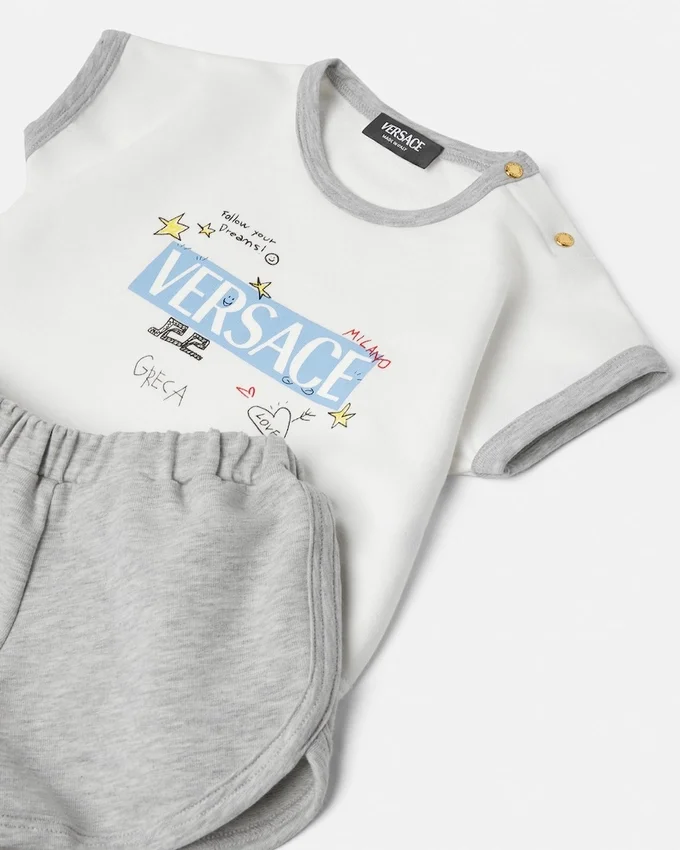 Ensemble bébé en jersey de coton imprimé Ensemble bébé en jersey de coton imprimé