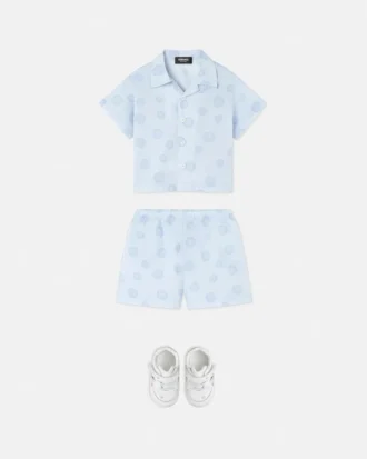 Ensemble bébé en popeline de coton imprimée