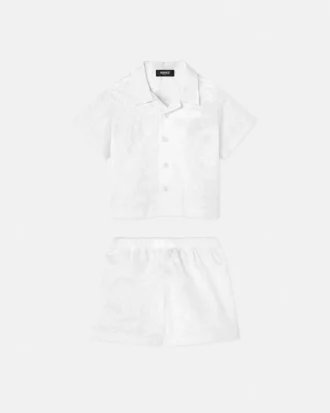 Ensemble bébé en popeline de coton jacquard