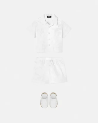 Ensemble bébé en popeline de coton jacquard