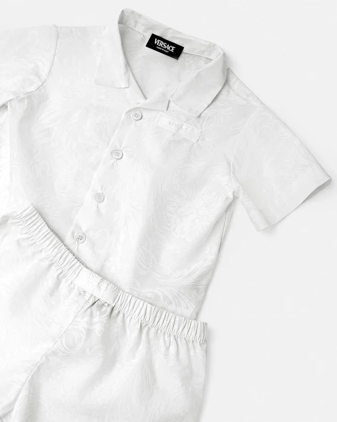 Ensemble bébé en popeline de coton jacquard Ensemble bébé en popeline de coton jacquard