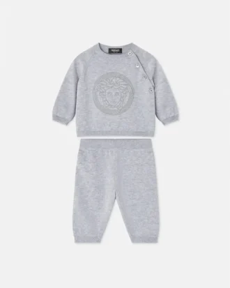 Ensemble bébé en tricot de coton brodé
