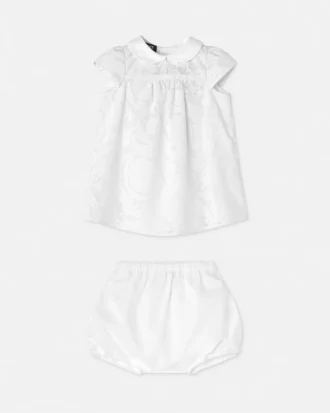 Ensemble robe bébé en popeline de coton dévoré