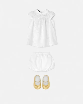 Ensemble robe bébé en popeline de coton dévoré