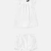 Ensemble robe bébé en popeline de coton jacquard