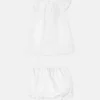 Ensemble robe bébé en popeline de coton jacquard