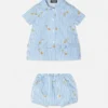 Ensemble robe bébé à fines rayures