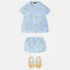 Ensemble robe bébé à fines rayures