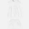 Ensemble robe en popeline de coton brodée pour bébé