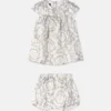 Ensemble robe en twill de soie imprimé pour bébé