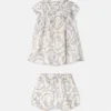 Ensemble robe en twill de soie imprimé pour bébé